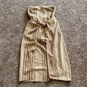 Free People Tan Strapless Shorts with Wrap, Size L— NWT